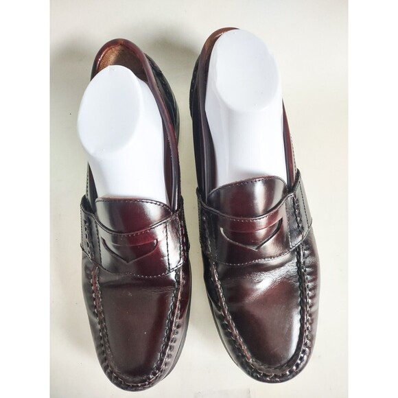 Russell Moccasin Co Red Leather Classic Penny Loafers Size 13 EE Wide Burgundy - Picture 5 of 11